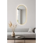 Lustro VELVET OVAL Glamour Premium – Owalne Lustro w Złotej  Ramie  podświetleniem LED do Sypialni, Przedpokoju i Salonu Biura